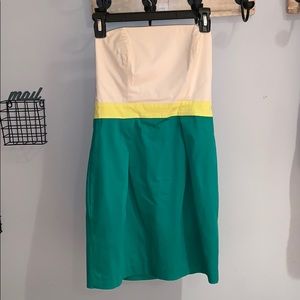 French Connection strapless block color dress!